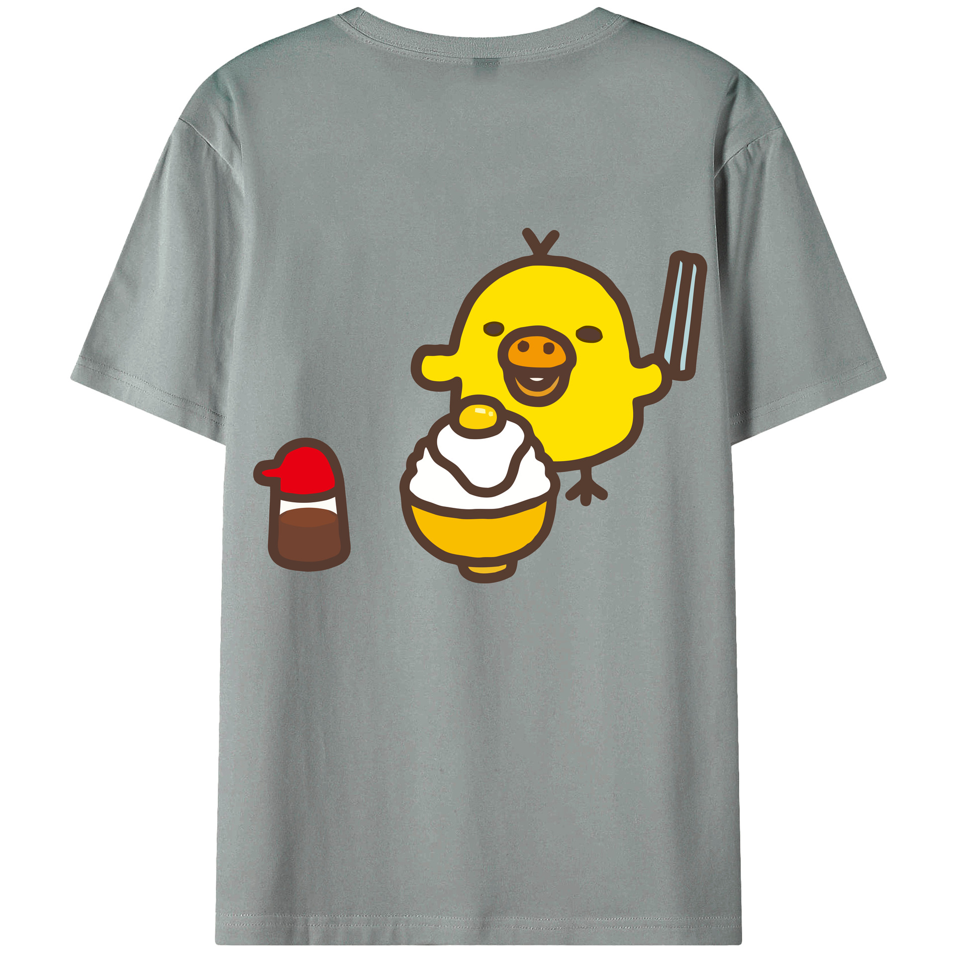 （画像用） リラックマ リラックマ キイロイトリ Rilakkuma Korilakkuma Kiiroitori 綿100％ メンズ半袖Tシャツ（バックプリント） 通気性